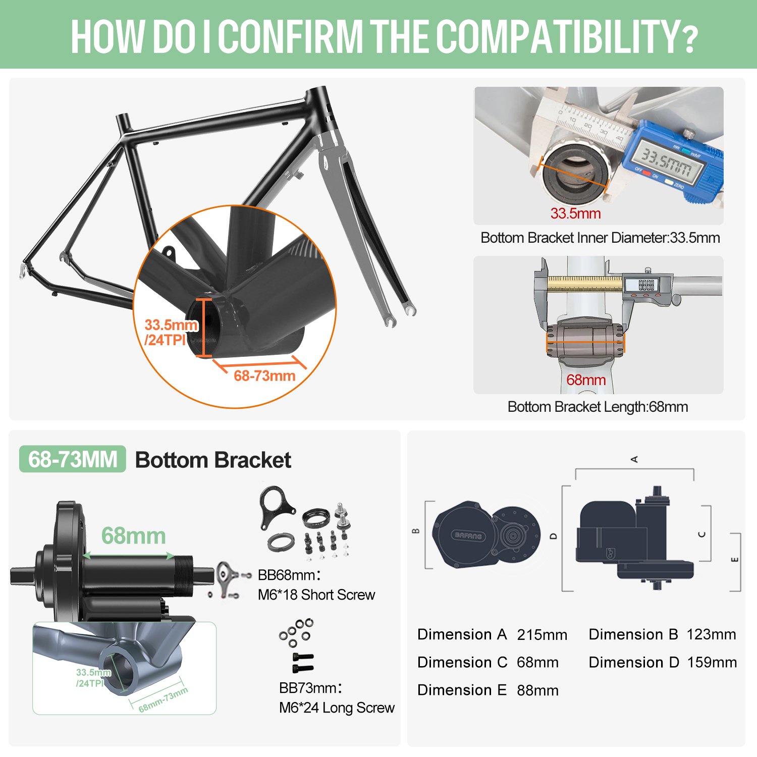 Bafang BBS 36V 48V 250W 350W 500W 750W Electric Bike Conversion Kit Mid Drive Motor Ebike Conversion Kit EU UK Warehouse
