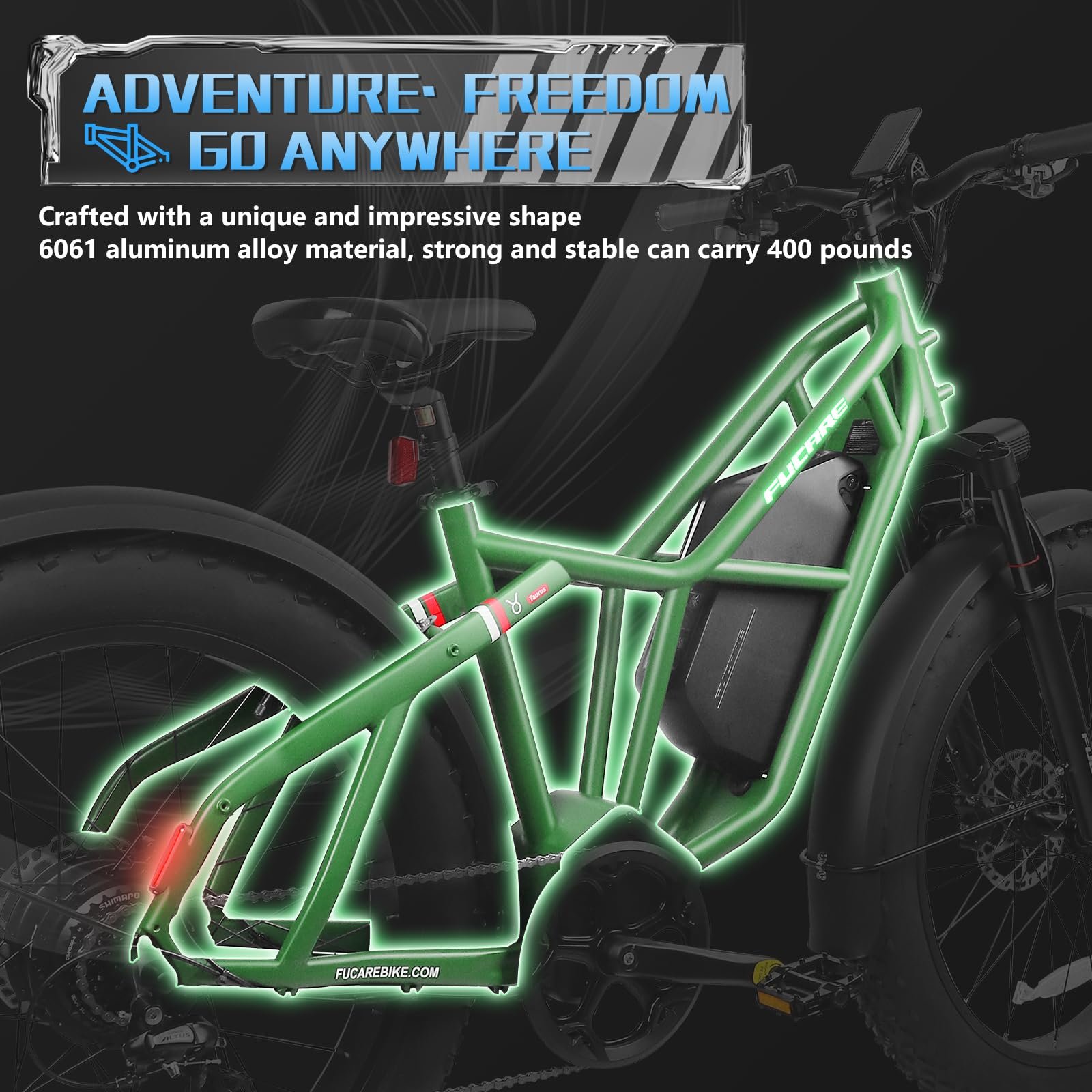 US Fucare Hot Sale Long Range 26"Fat Tire Delivery Cargo Electric City Bike MTB Cycle Steel Frame Mountain Bicycles for Men
