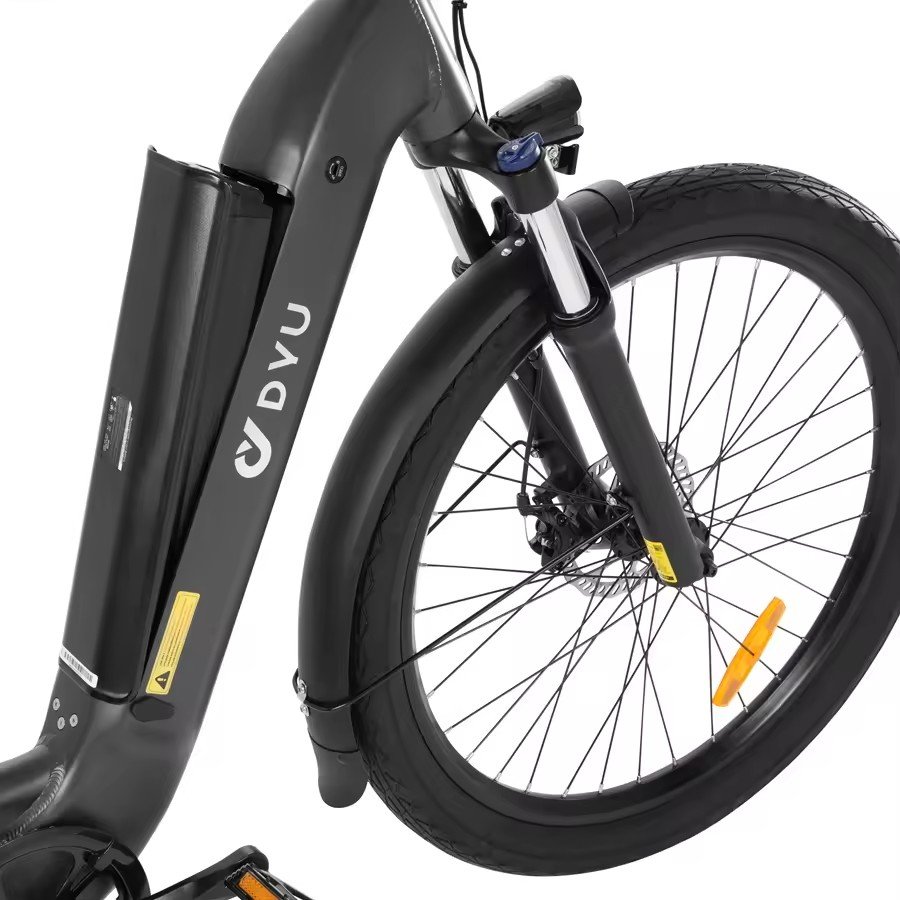 DYU C1 europe warehouse electric bicycle adult city e bike 26'' cargo ebike velo electrique battery powered bike for adults