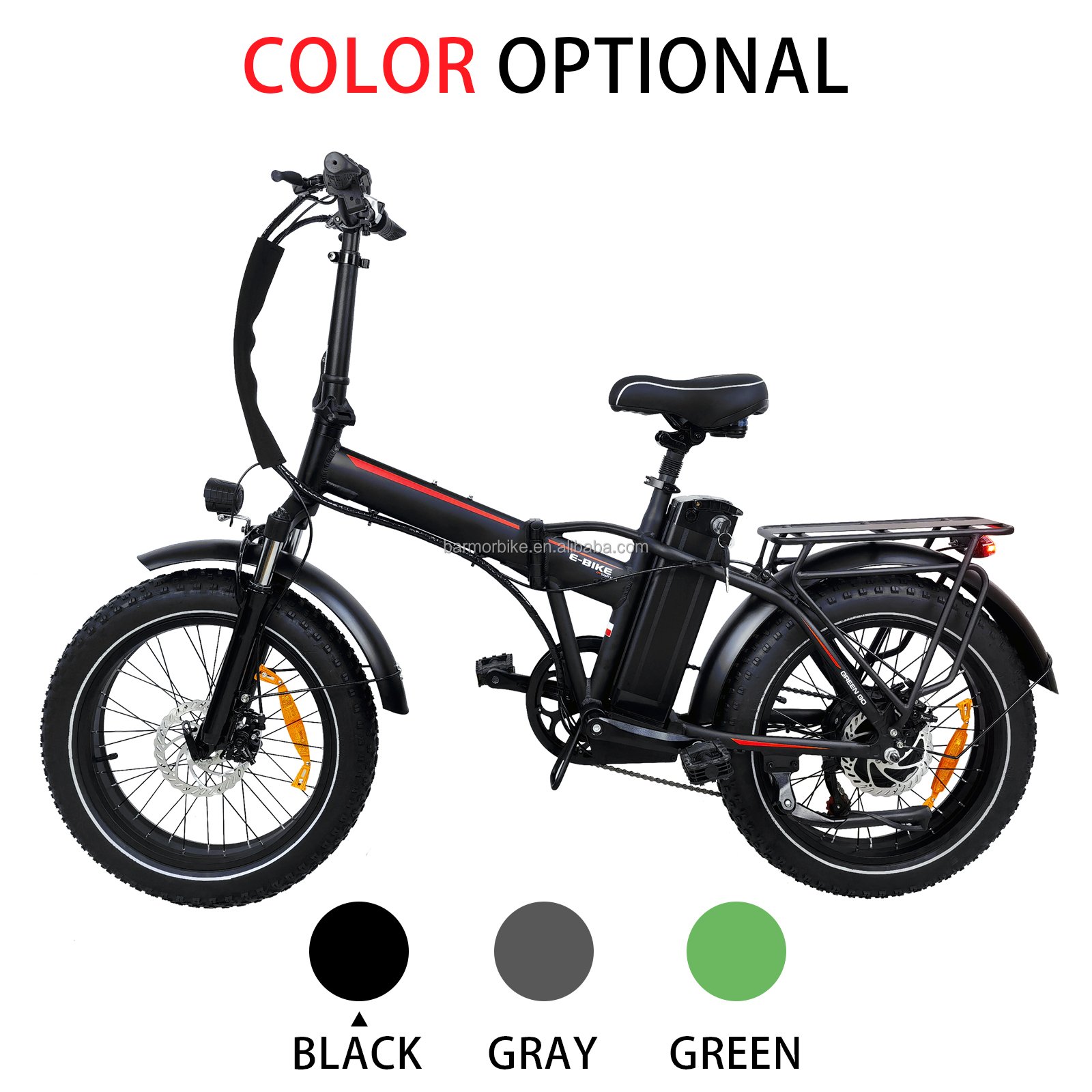 EU US UK 1000W Folding Mountain Fatbike for Adults 48V Electric Bike Full Suspension Steel Disc Brake Lithium Battery Model Fat
