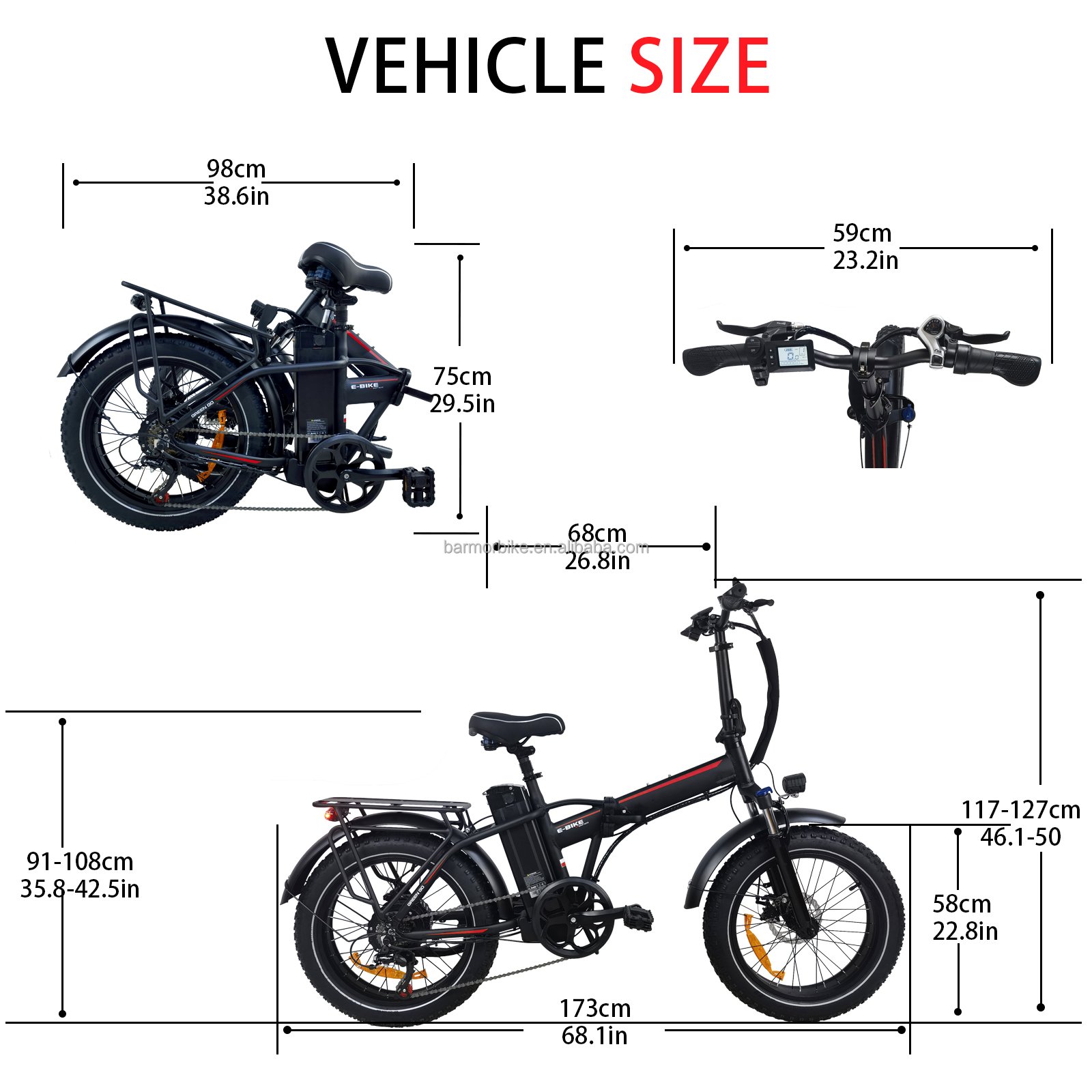 EU US UK 1000W Folding Mountain Fatbike for Adults 48V Electric Bike Full Suspension Steel Disc Brake Lithium Battery Model Fat