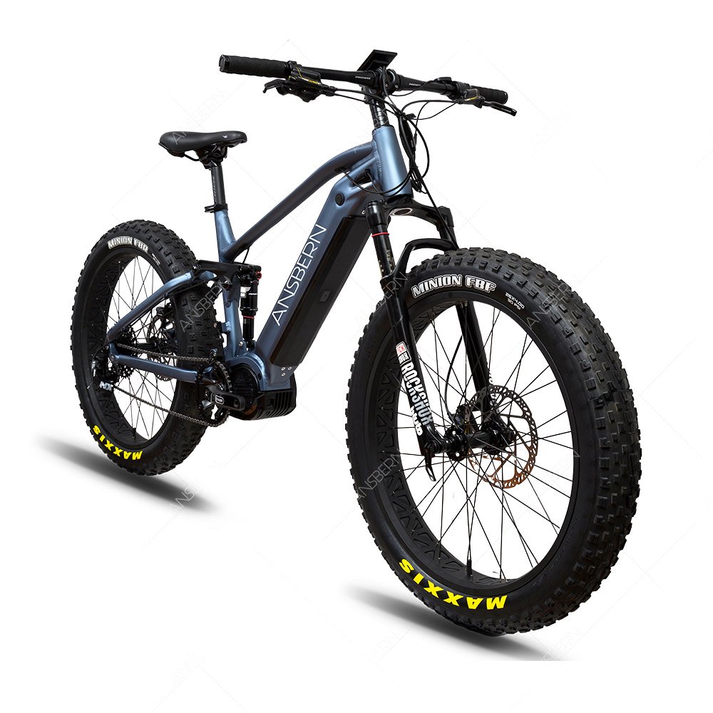 Ansbern 26/29 Inch G510 M620 48V/52V 1000W Bafang Mid Drive Dual Suspension Fat Tire Electric Mountain Bike