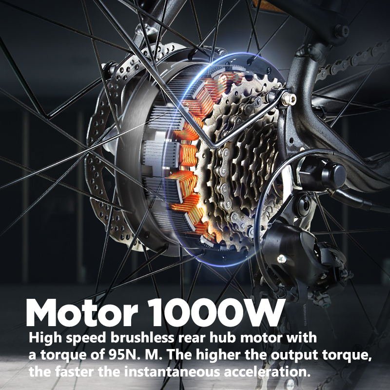 EU warehouse 1000W 48V mountain e-bike 27.5 inch aluminum alloy frame MTB electric bike integrated battery mountain tire men