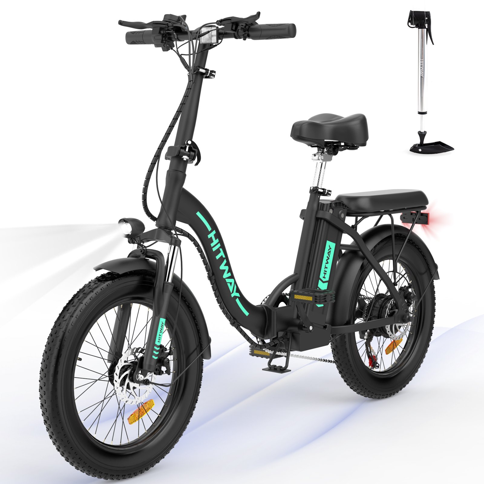 EU UK Stock BK6S E Bike 20 inch E-Fatbike 250 W Motor 36V 11.2Ah Battery Folding City E-Bike LCD Display 7 Gears Electric Bike