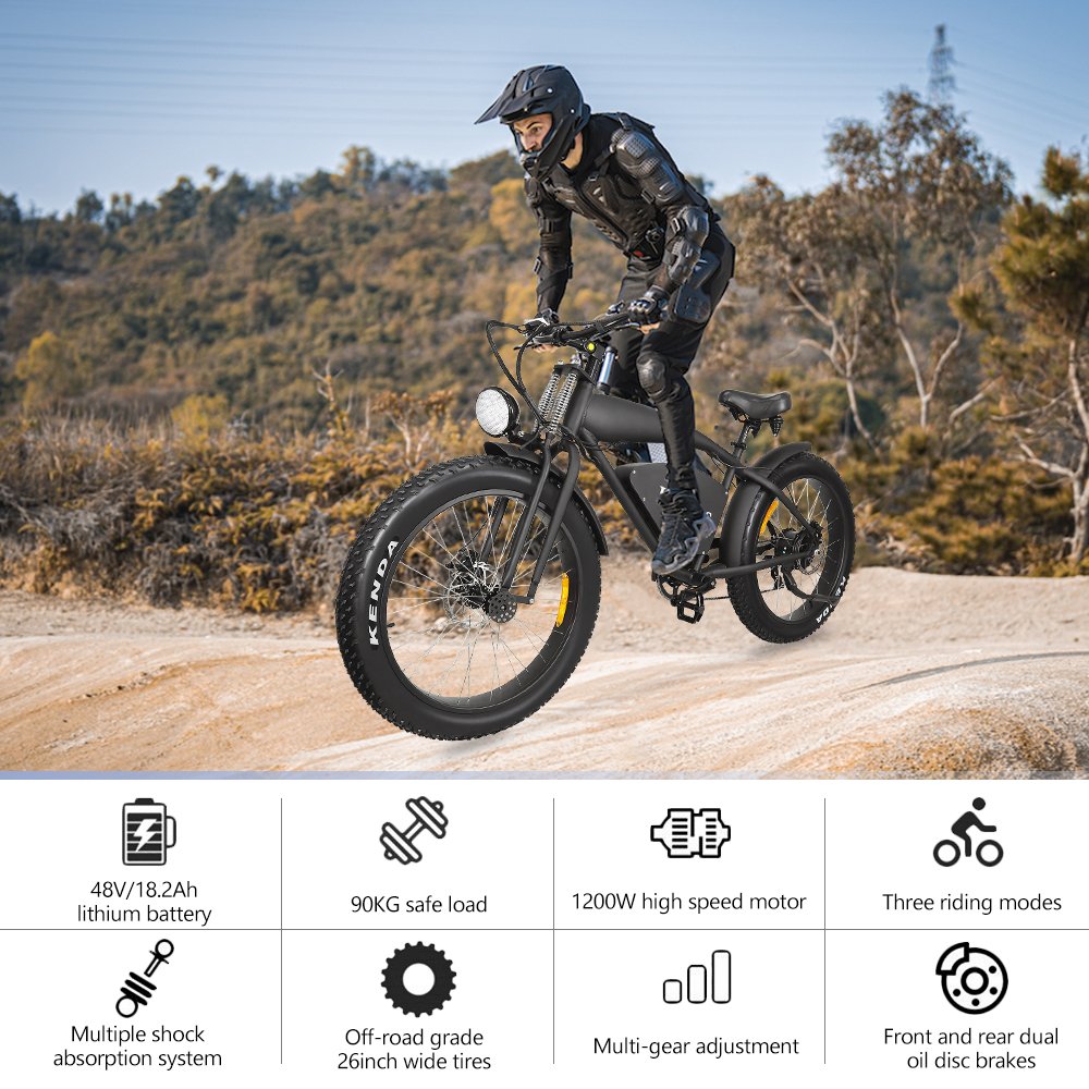 Beach Mountain City Road Hidoes B3 Urban 26-Inch Electric City Bike Drop Shipping 48V 1200W Power Lithium Battery 7 Speed Gears