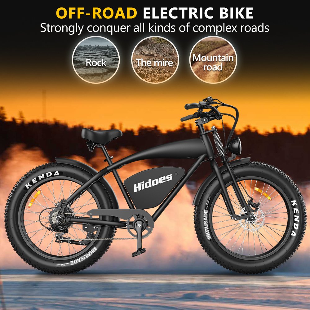 Beach Mountain City Road Hidoes B3 Urban 26-Inch Electric City Bike Drop Shipping 48V 1200W Power Lithium Battery 7 Speed Gears