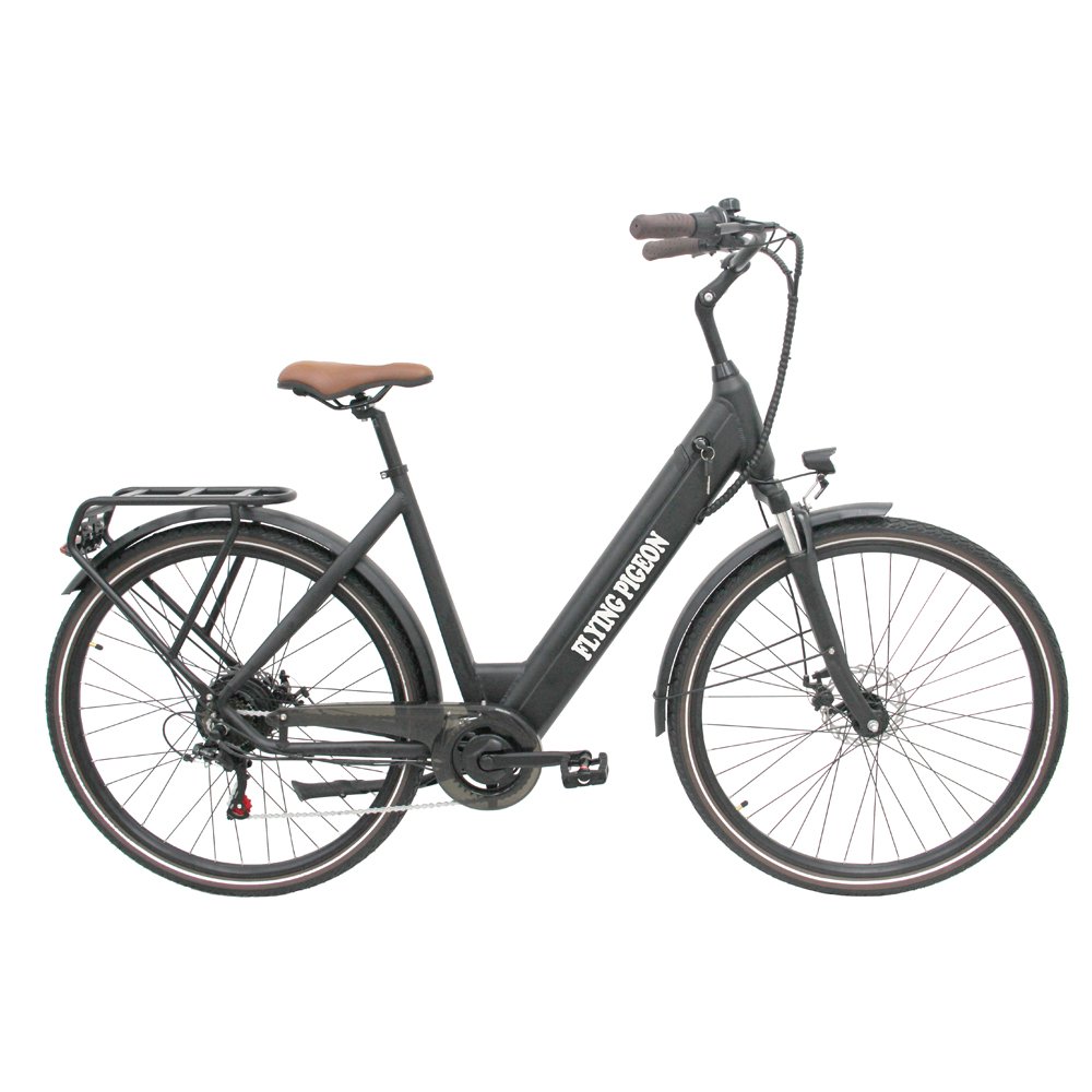 Economic 28 inch 7 SPEED Black Electric City Bike with Lithium battery