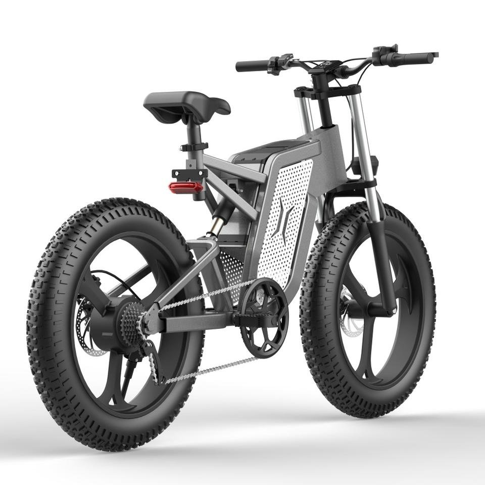 OEM Factory gray battery removeable 48v Lithium Full Suspension EKX X20 Electric Bicycle 20 Inch Fat Tire Electric Mountain Bike
