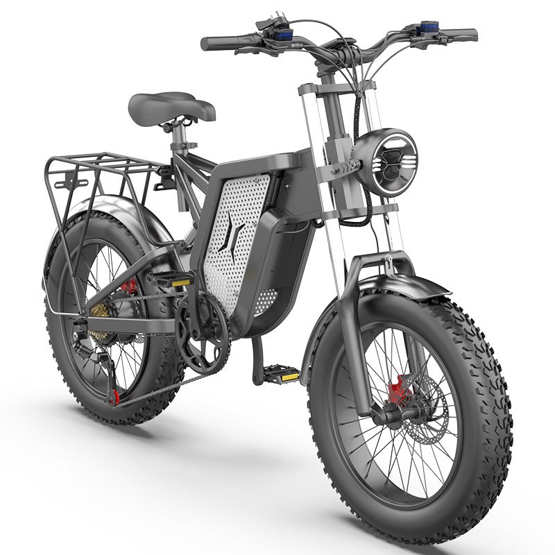 OEM Factory gray battery removeable 48v Lithium Full Suspension EKX X20 Electric Bicycle 20 Inch Fat Tire Electric Mountain Bike