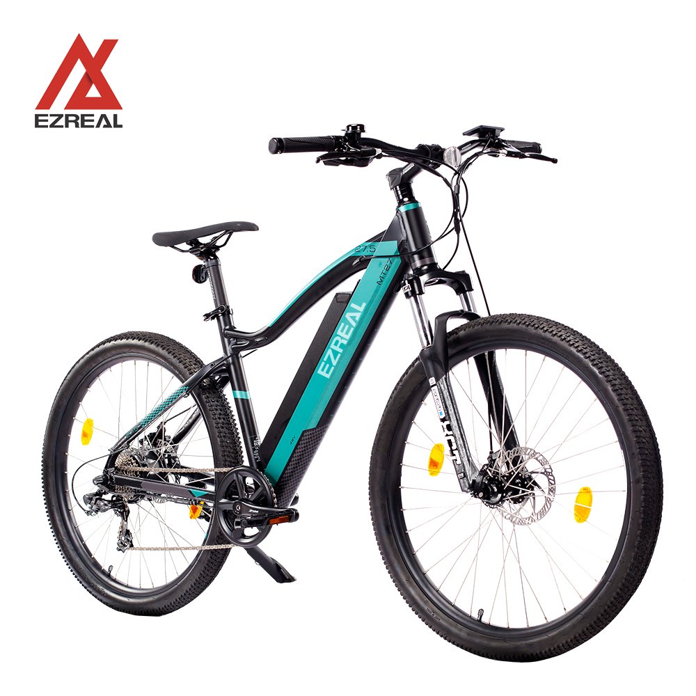 36V Ezreal Electric Mountain Bike 10.5Ah Lithium Battery 27.5 Inch 24 Speed 350W Mid Aluminum Alloy 250W Rear Hub 36V EMTB Ebike