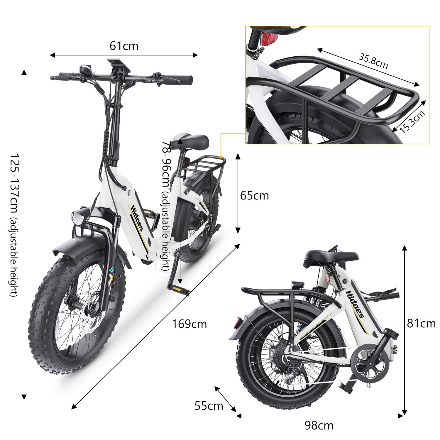 US UK Warehouse Hidoes BF1 Electric dirt bike adult long range 750w 48v foldable folding city electric bikes for adults