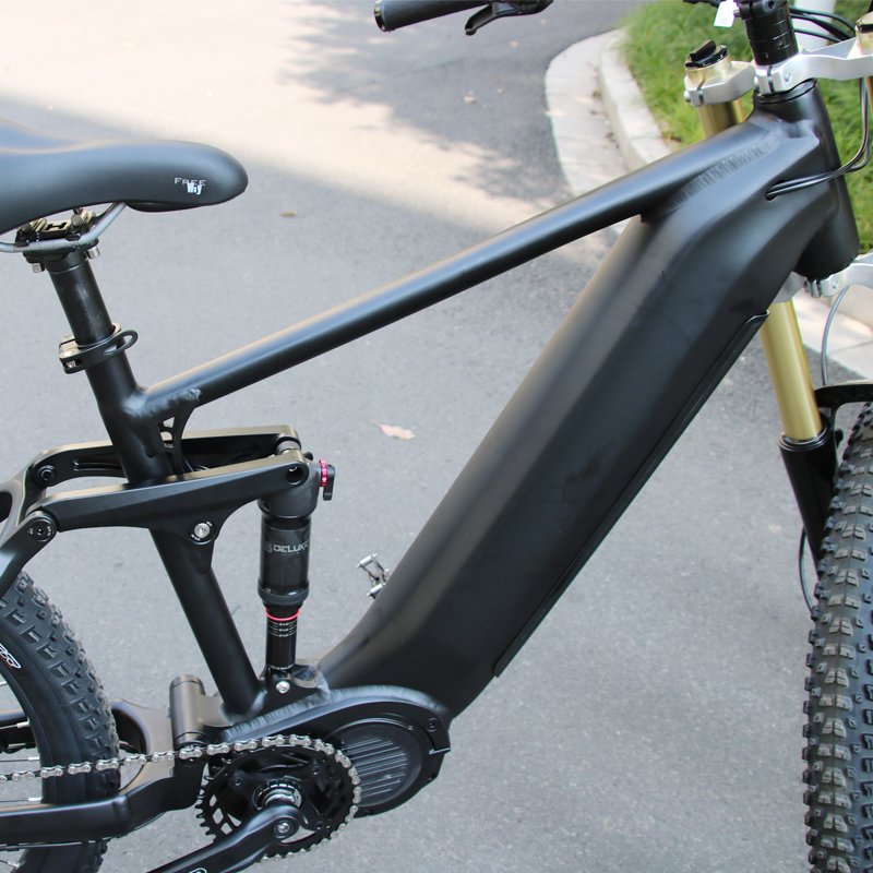 big power Bafang Mid drive electric mountain bike full suspension downhill bike with double crown fork