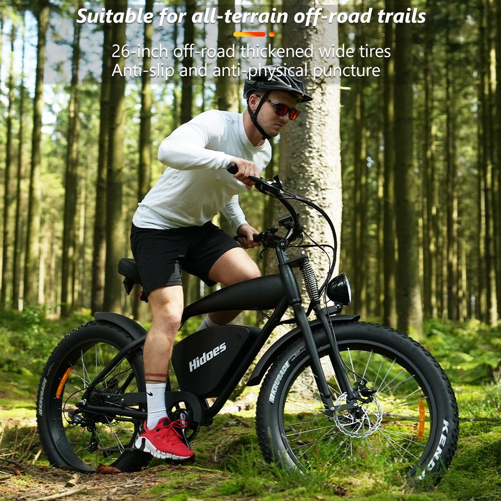 26 Wheel Size Mountain Bike Hidoes B3 1200W Electric Mountain Fatbike Aluminum Alloy Frame down Tube Battery Disc Brake System