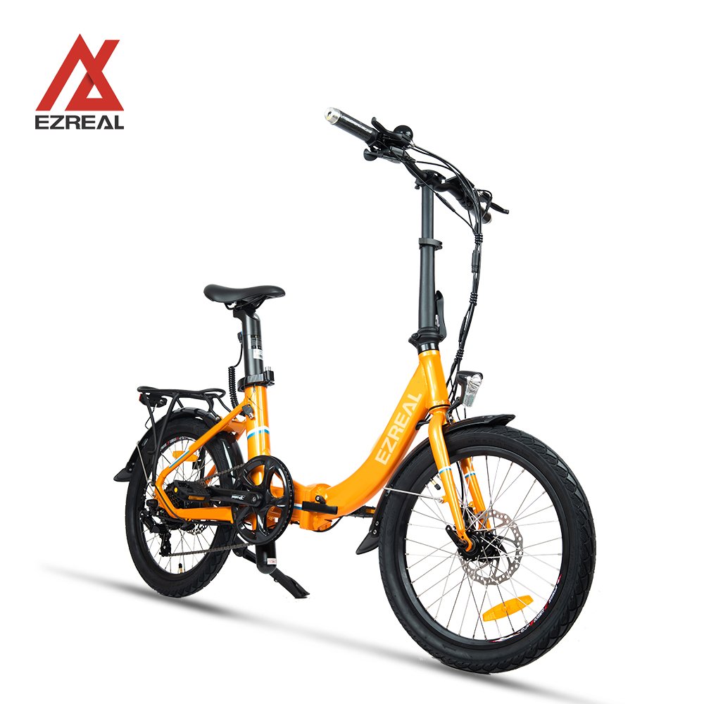 EZREAL 20*2.1 Electric City Bike 250W 36V Aluminum Alloy Frame Tube Lithium Battery Rear Hub Motor Disc Brake 20 Inch Tire Width