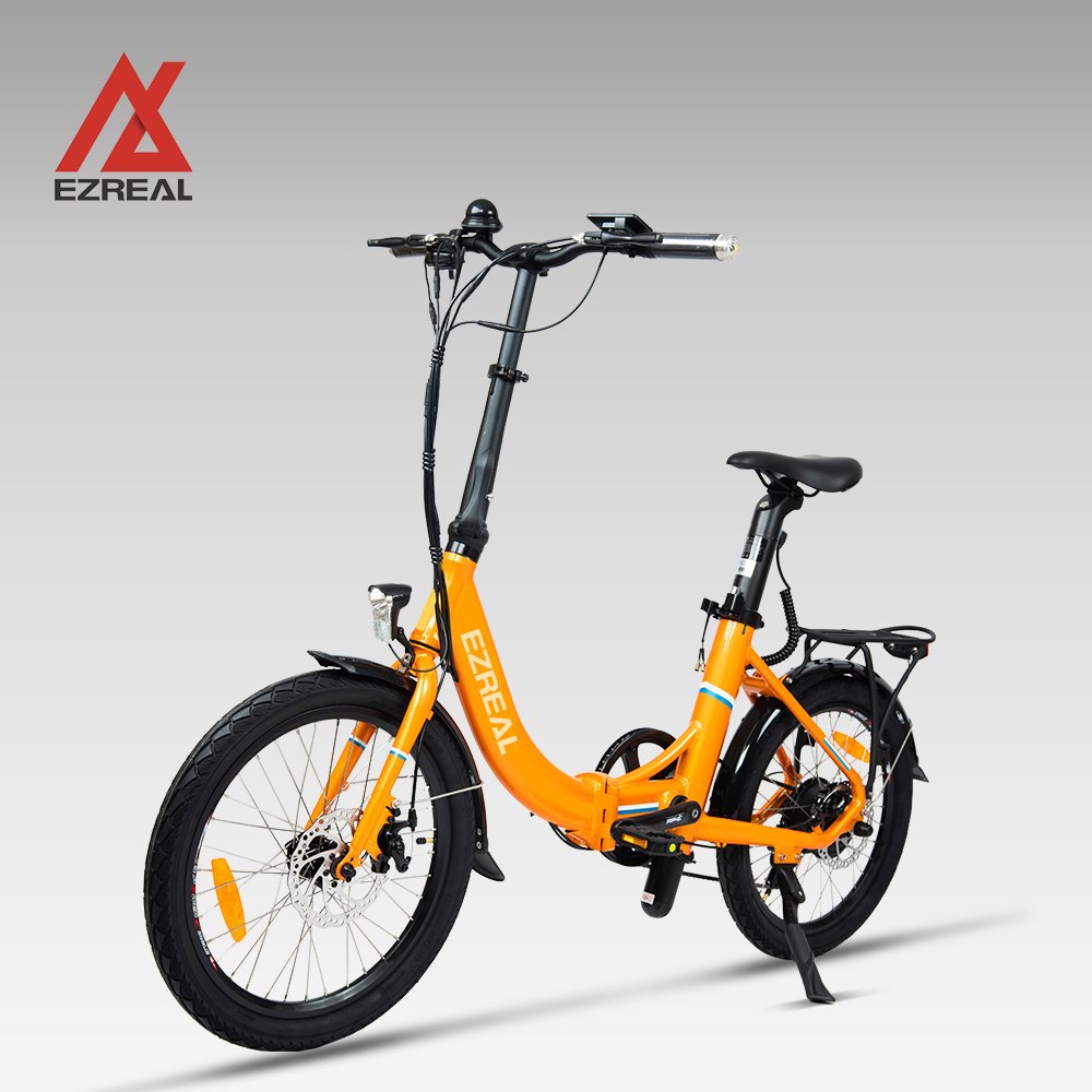 EZREAL 20*2.1 Electric City Bike 250W 36V Aluminum Alloy Frame Tube Lithium Battery Rear Hub Motor Disc Brake 20 Inch Tire Width
