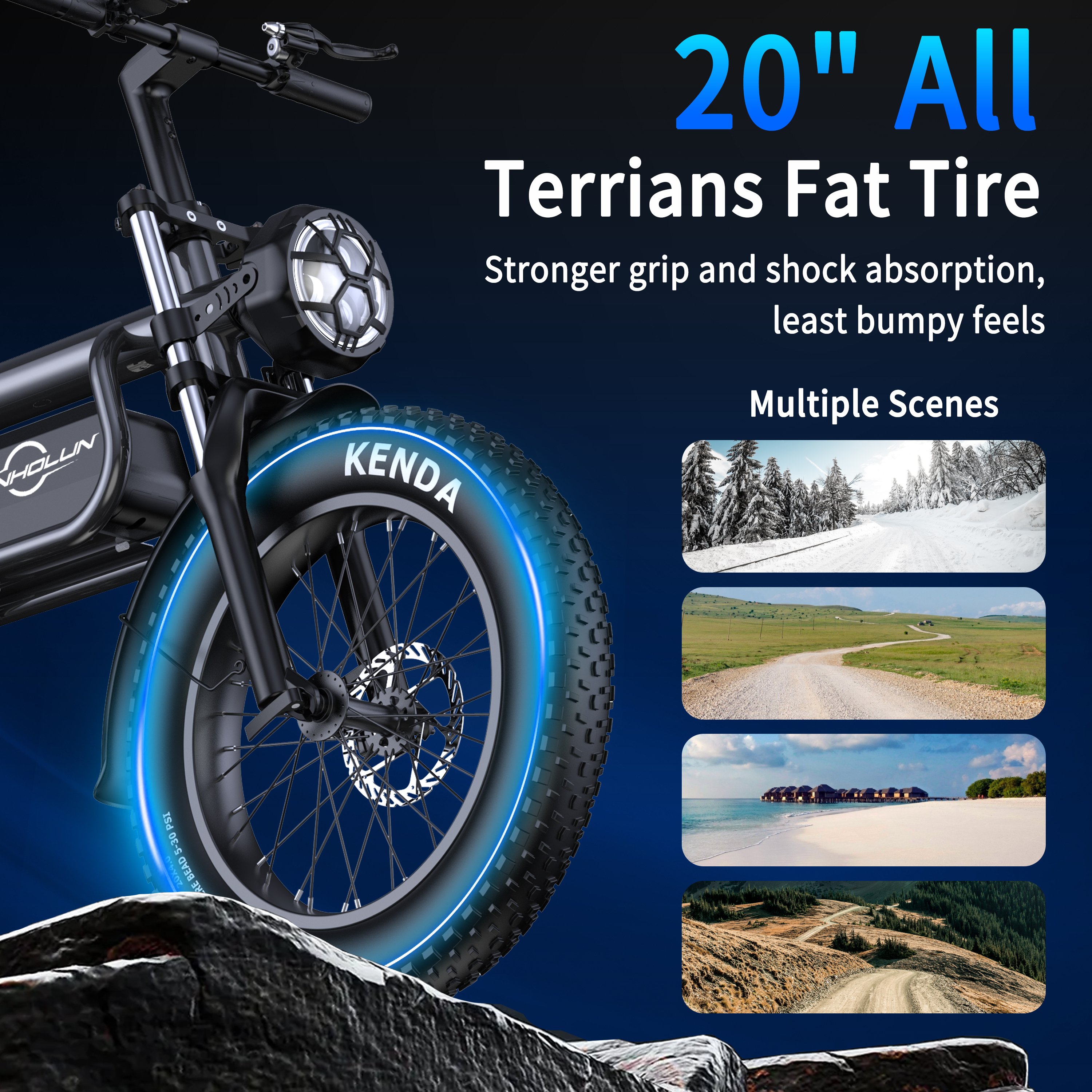 2024 New Design EU Warehouse Phnholun C8 Pro Electric Mountain Bike 1000W 20AH For Outdoor