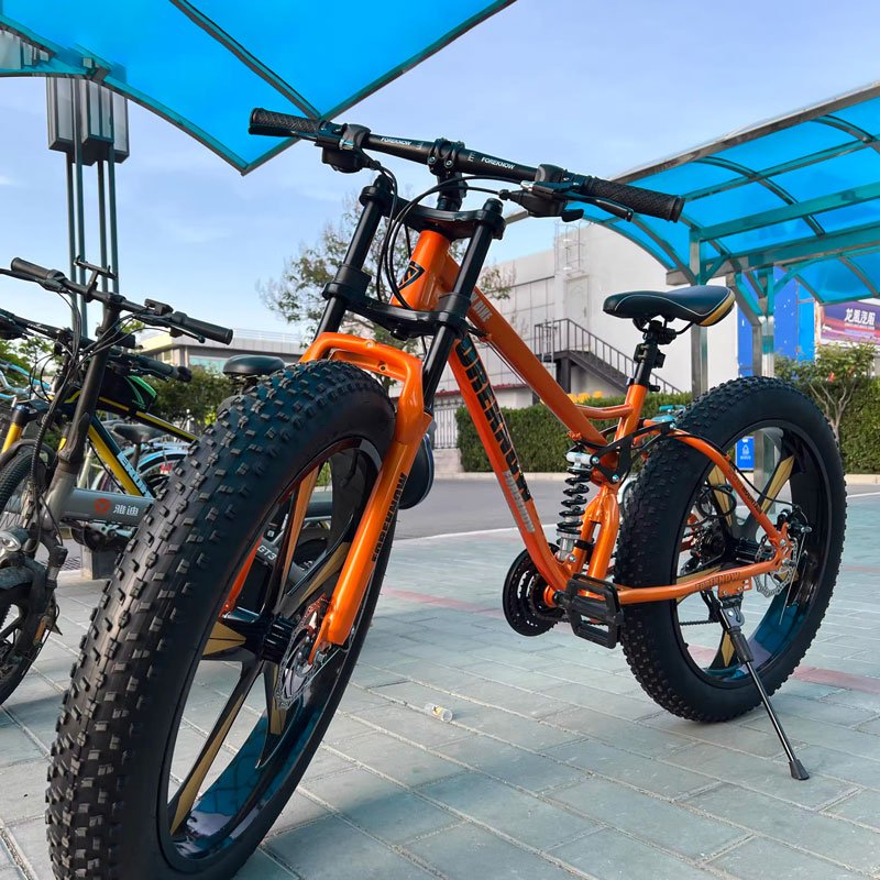 24/26'' Adult Fat Bike Beach Cruiser Cycling Full Suspension Fat Bike Snow Bike 21Speed Fat Tire Mountain Bicycle