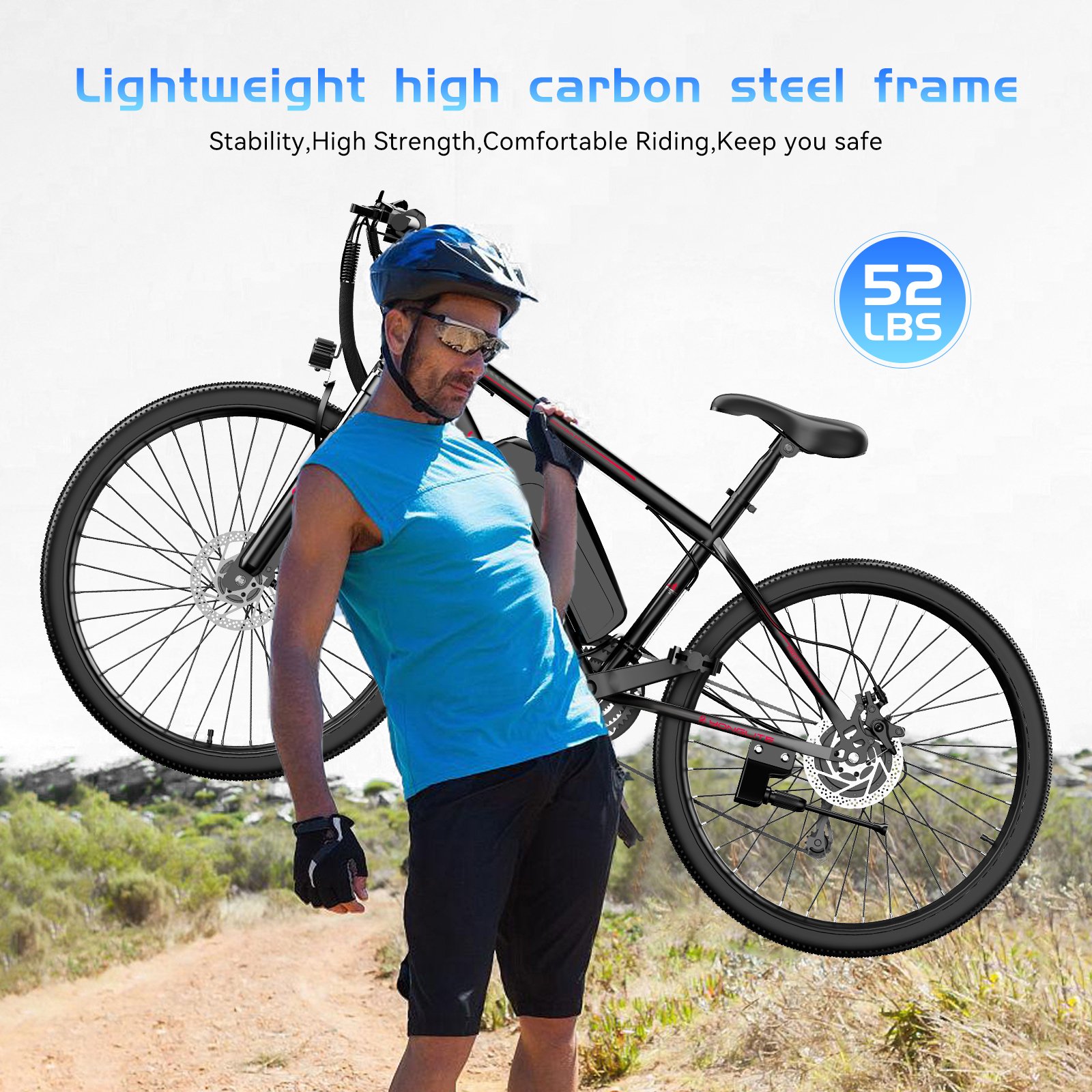 Factory Direct Sales 26inch Long Range 500W Motor 15AH Lithium Battery Electric Hybrid Bike 7 Speed Mountain E-Bike