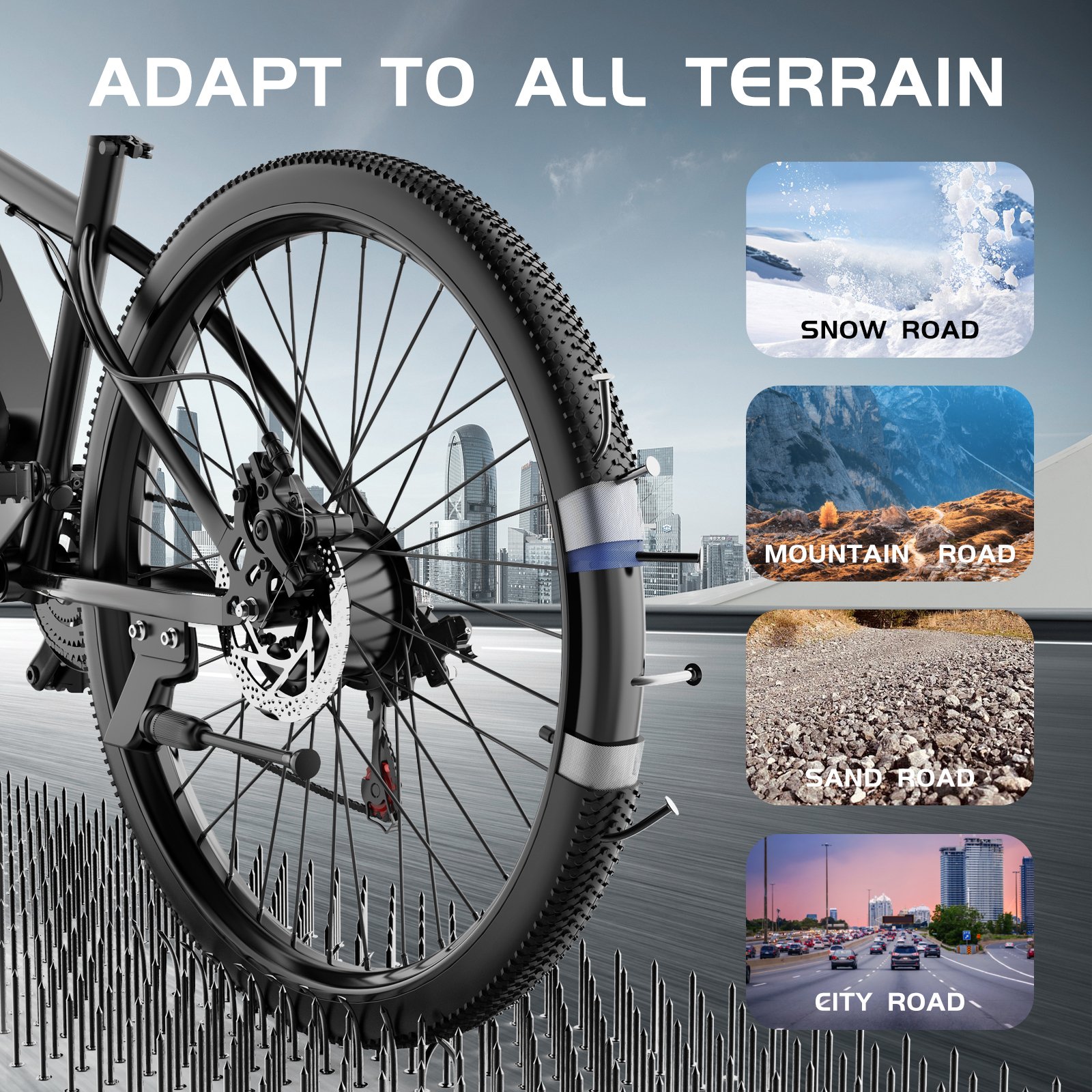 Factory Direct Sales 26inch Long Range 500W Motor 15AH Lithium Battery Electric Hybrid Bike 7 Speed Mountain E-Bike