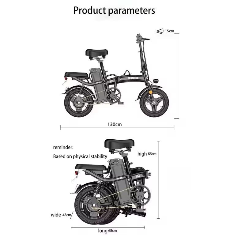 14 Inch Hot Sale Mini Size Folding Electric Bicycle 400W 48V 14 Inch Electric City Bike Foldable Electric Bike
