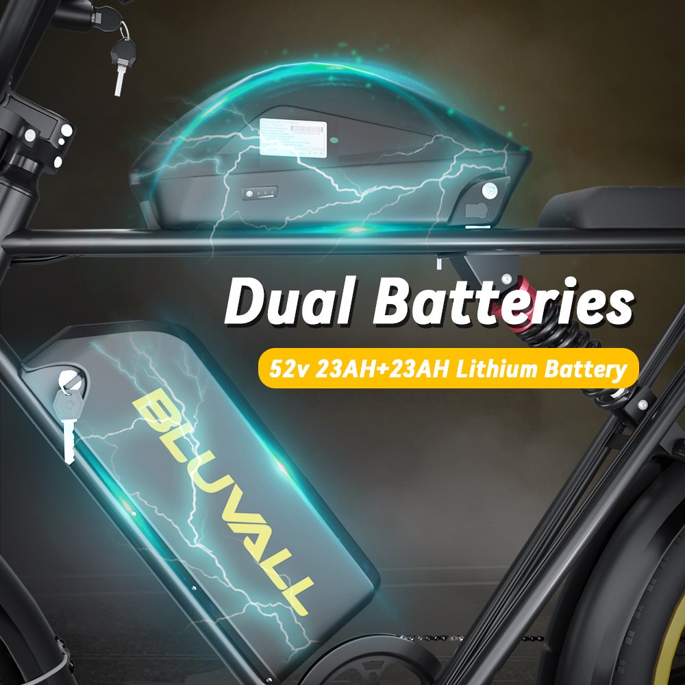 US Warehouse 52v 2000w E-bike Ebike K10 Electric Bike Fat Tire 23AH Dual batteries Electric Mountain Bicycle For Adults