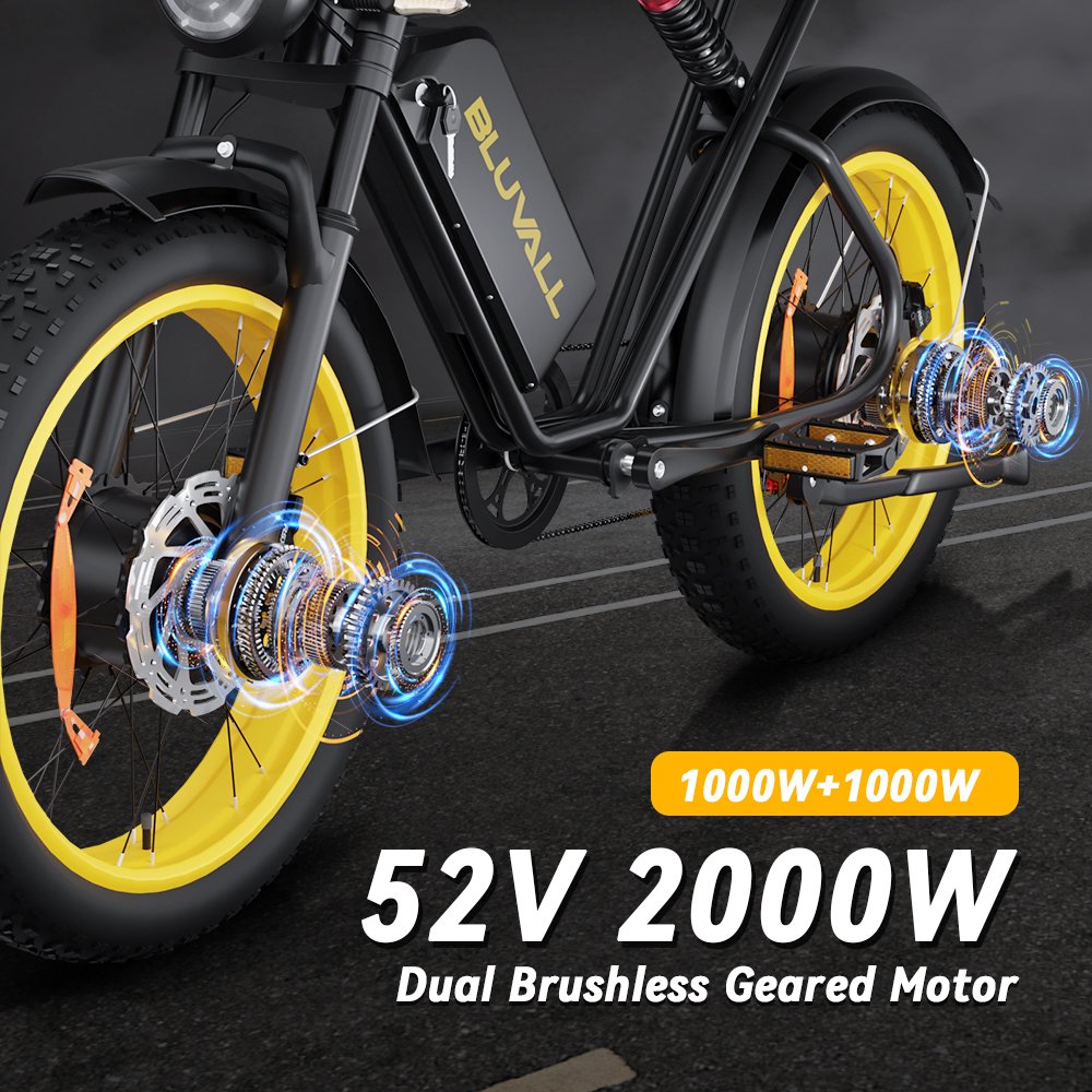 US Warehouse 52v 2000w E-bike Ebike K10 Electric Bike Fat Tire 23AH Dual batteries Electric Mountain Bicycle For Adults