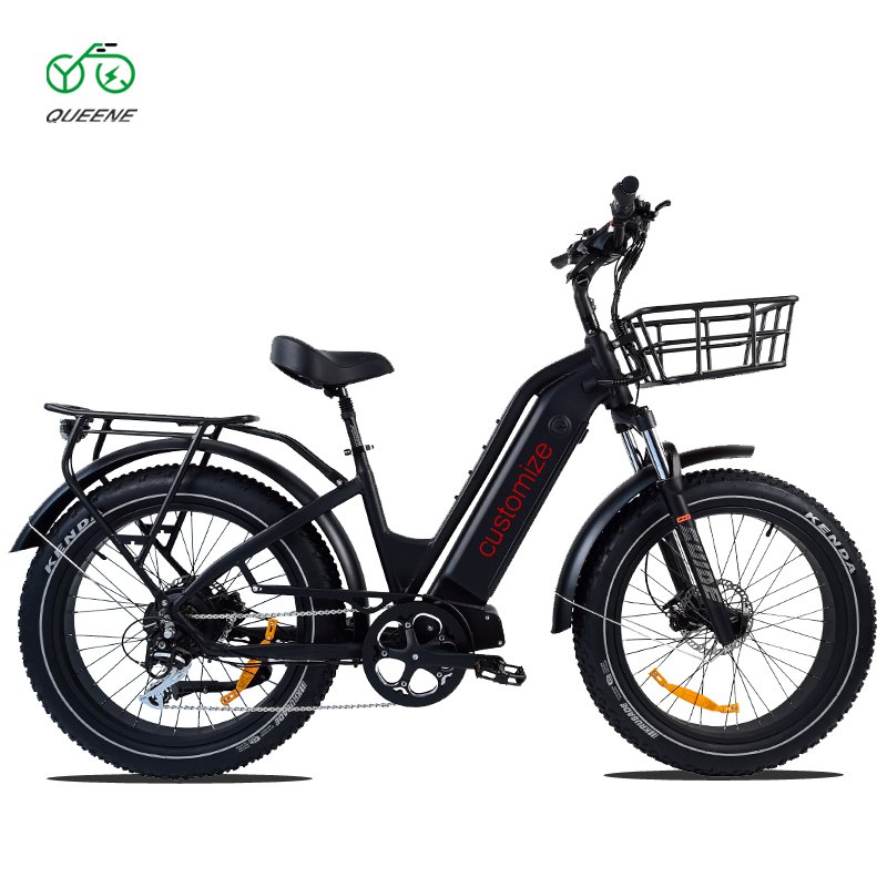 QUEENE Electric hunting bike colored mountain ebike 1000w electric fat tire bike with 26*4.5'' big snow electric bike