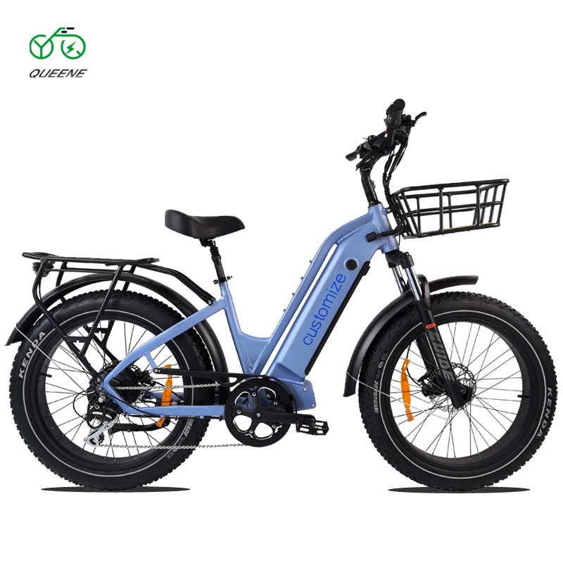QUEENE Electric hunting bike colored mountain ebike 1000w electric fat tire bike with 26*4.5'' big snow electric bike