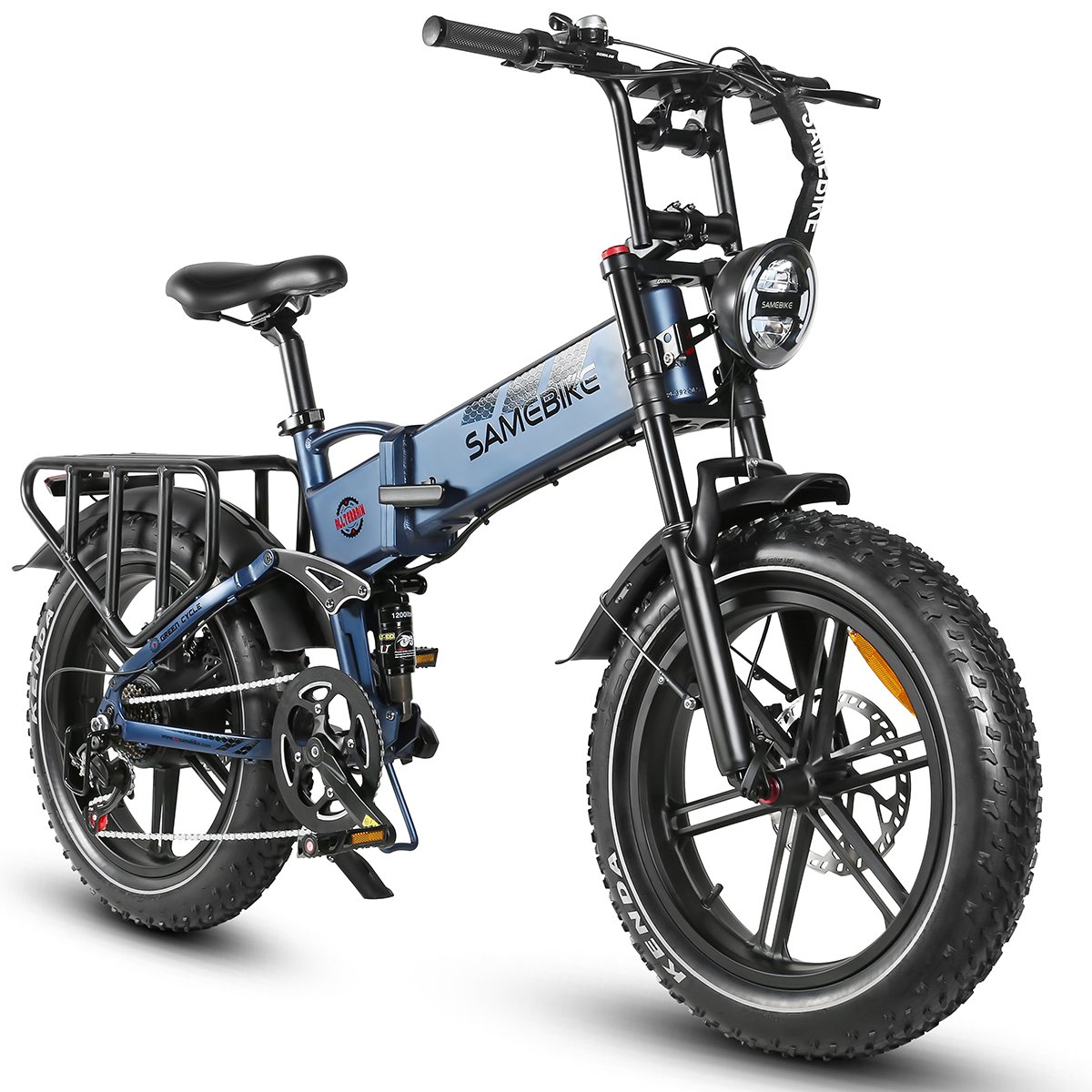 40km/h SAMEBIKE RS-A02 1200W powerful 48V 17ah 20 inch folding fat tire alloy frame elegant gray electric mountain bike