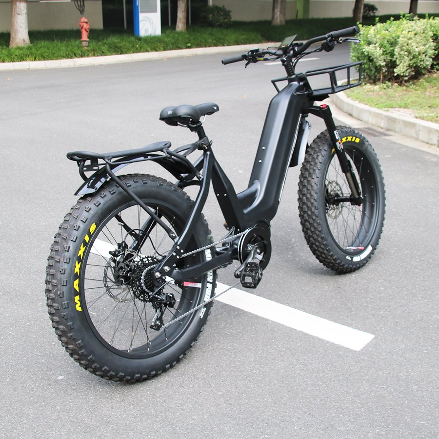 New Arrive Electric Mountain bike 48V 1000W Mid Drive Ebike Chopper EMTB Fat Bike with High Capacity 30AH battery