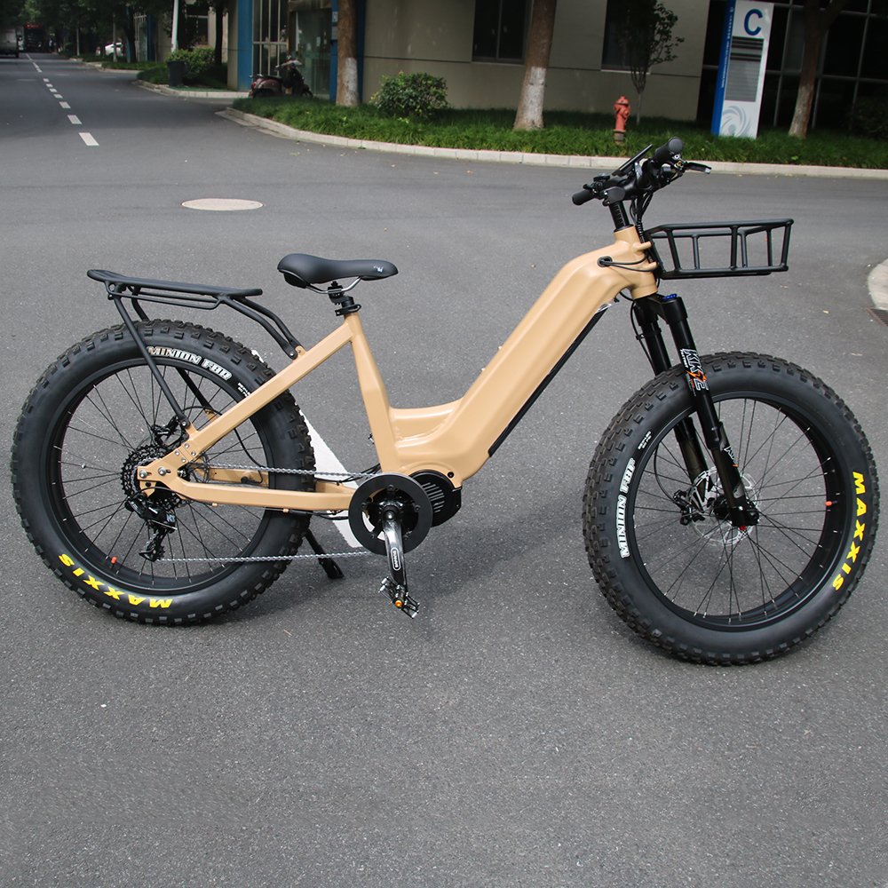 New Arrive Electric Mountain bike 48V 1000W Mid Drive Ebike Chopper EMTB Fat Bike with High Capacity 30AH battery