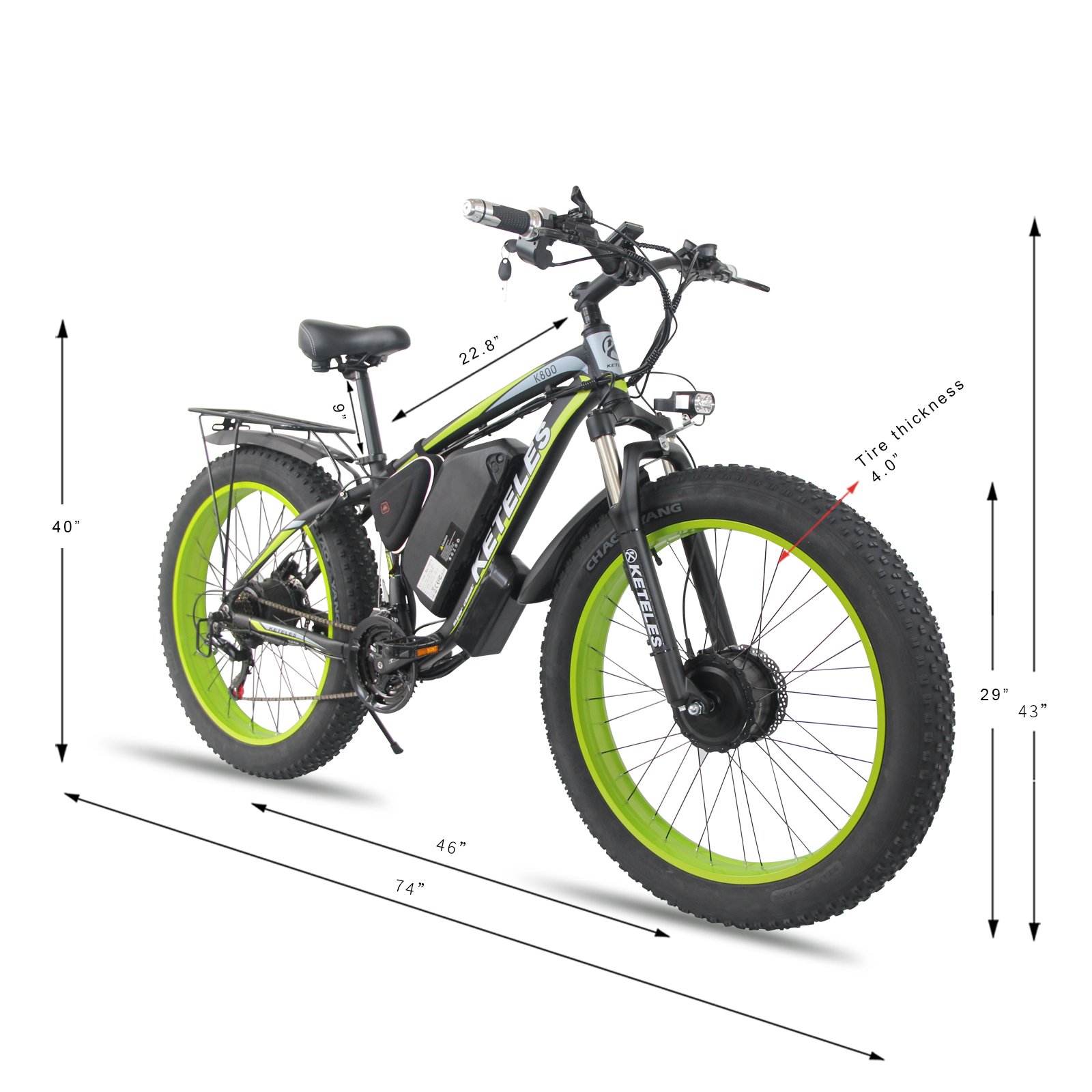 EU Warehouse Top Selling High Quality Fat Tire Lithium Battery 26 inch X 4.0 48V 23ah 100km Boost Range Electric Mountain Bike