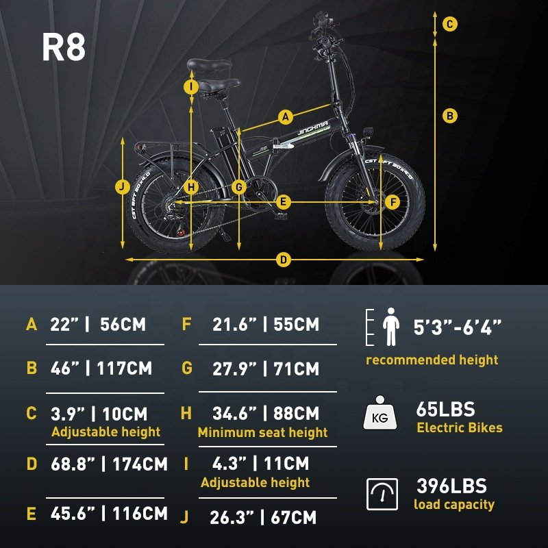 Customized Electric City Bike JINGHMA R8 Factory EXW FOB price 48V800W15Ah Electric Folding Bike for two adult Mountain bike
