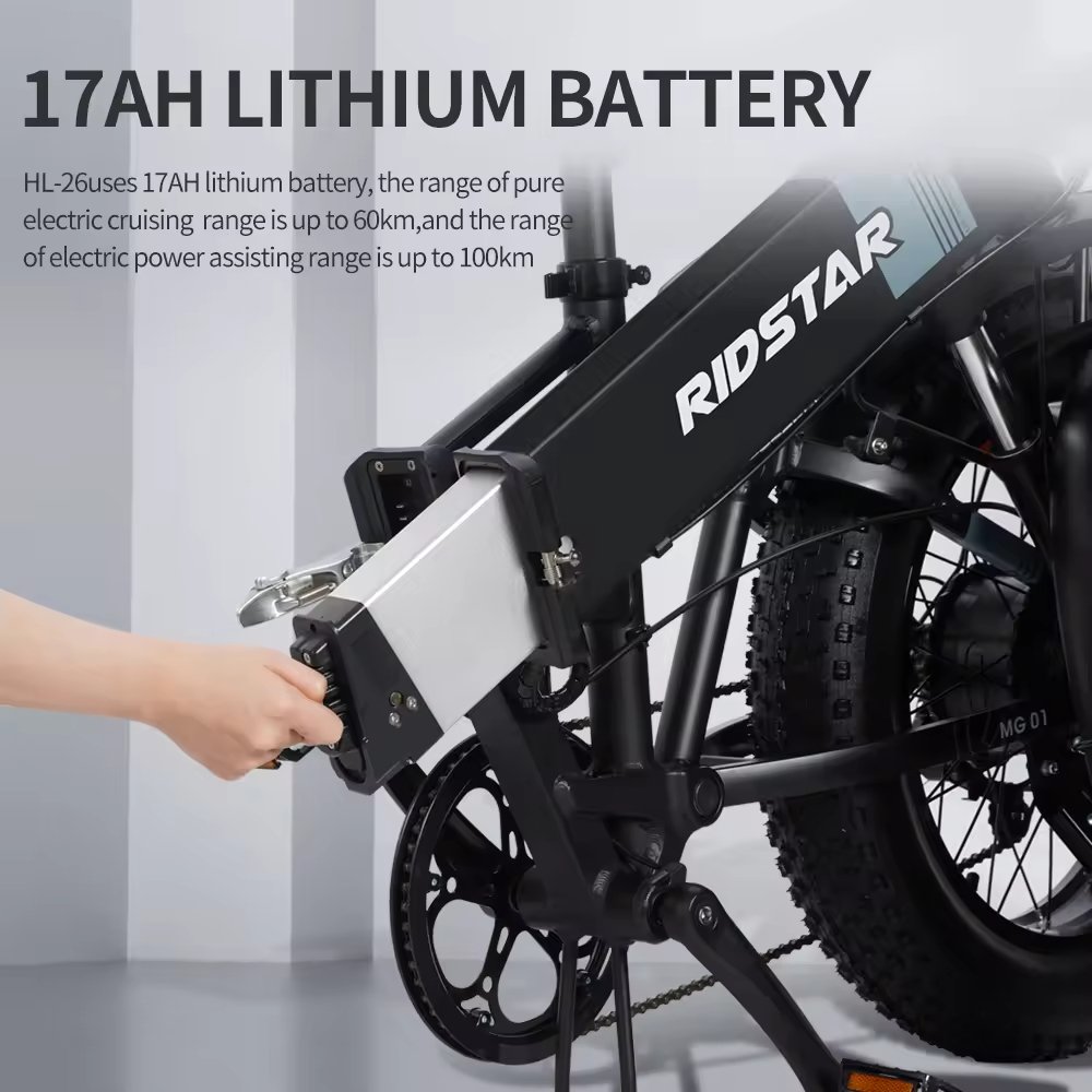 Ridstar H20 Li-ion Battery Road Bike Double Seat Folding Electric Mountain Bike