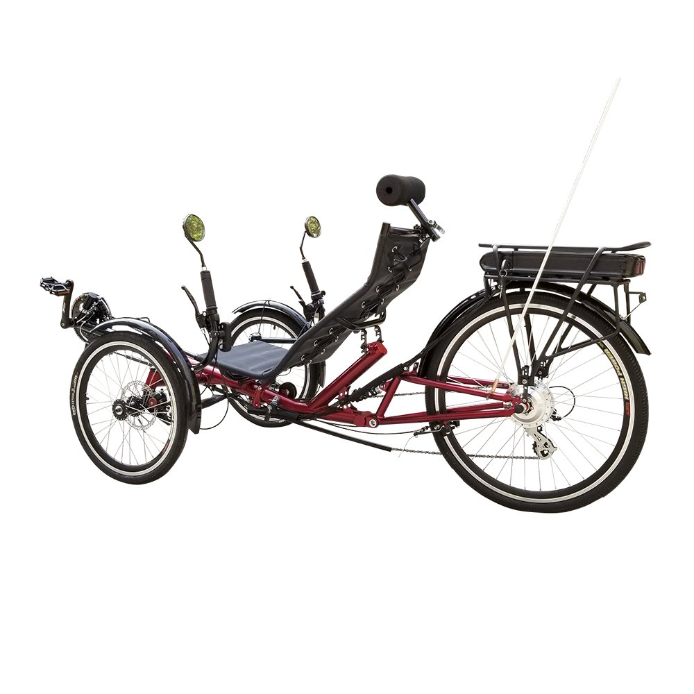 ZZMERCK High Quality Holiday Leisure Adult Three Wheel Bicycle 500W Electric Recumbent Trike with Shipping Cost