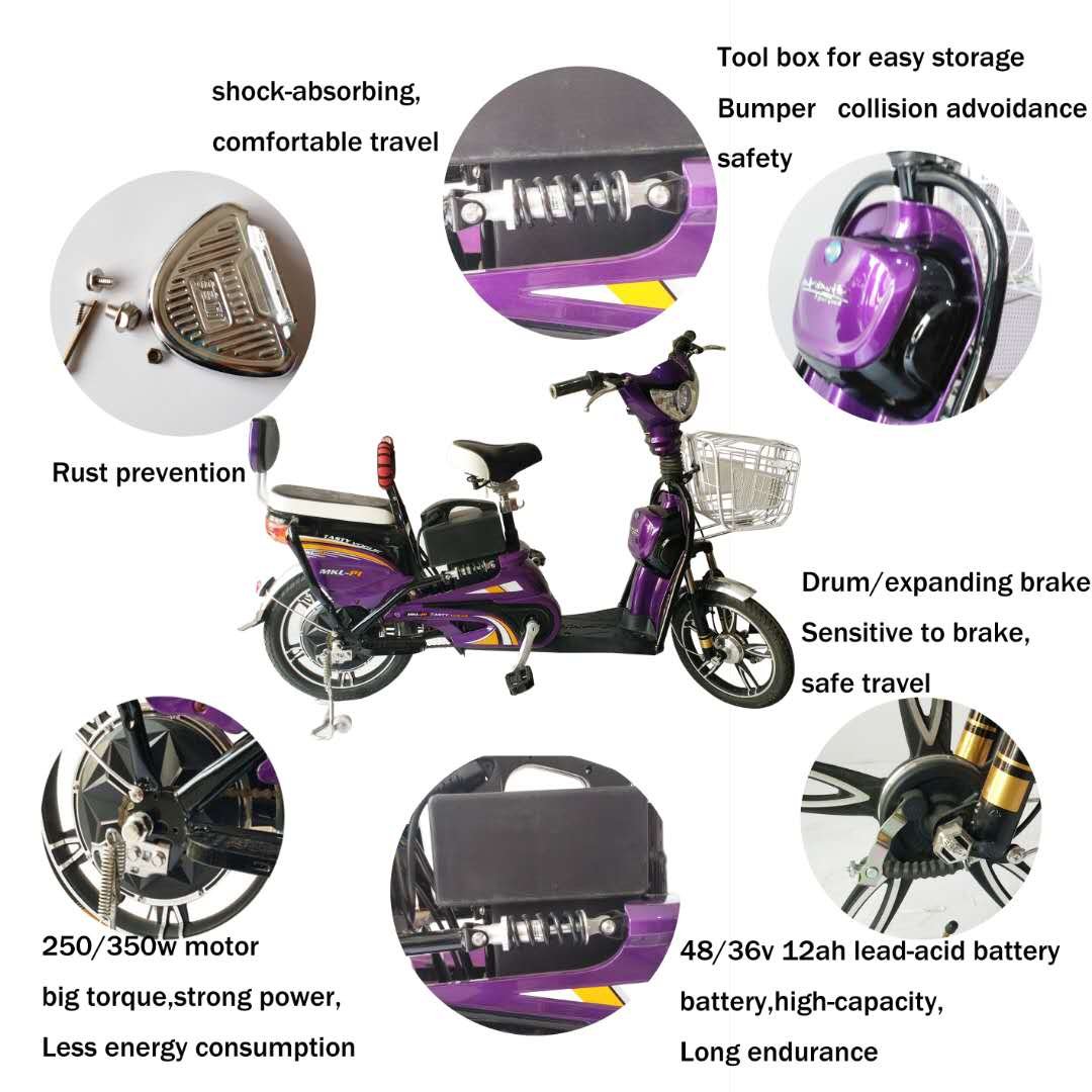 Factory wholesale OEM ODM 350w 500W 48V 12Ah Lead acid battery bicicletta eletrica electric city bike for adult