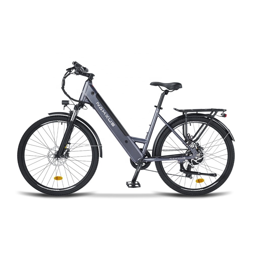 NAKXUS 36V Electric City Bike 26M208 Bluetooth Connectivity Aluminum Frame 7-Speed Rear Hub Motor Disc Lithium Battery Sensor