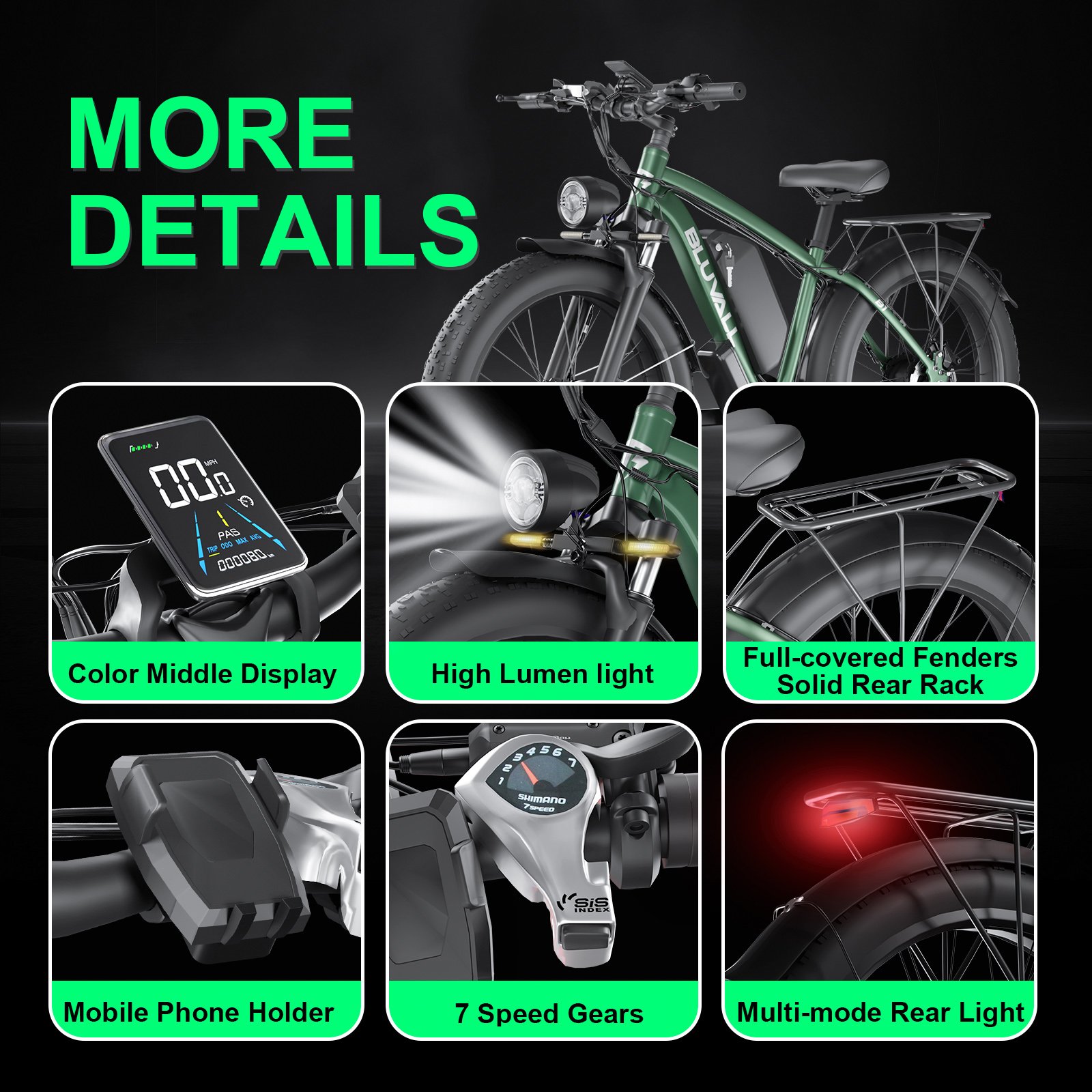 US Warehouse 48v 22.4ah 2000w Electric Mountain Bike 26x4 Inch Full Suspension Electric Bicycle Fat Tire E Bike