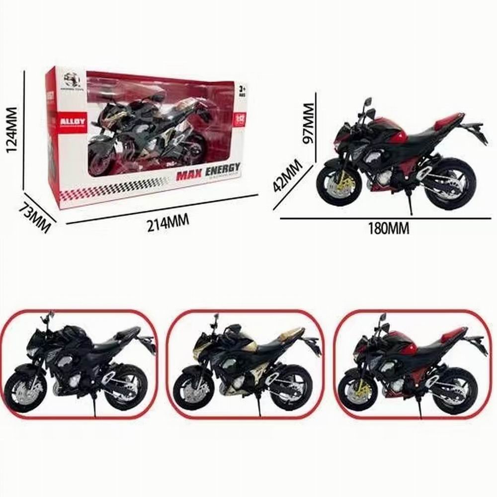 1/12 Scale Kawasaki Z1000 Alloy Motorcycle Figurines Diecasts Kids Toy SportBike Racing Model Car Collect Gift for Boys