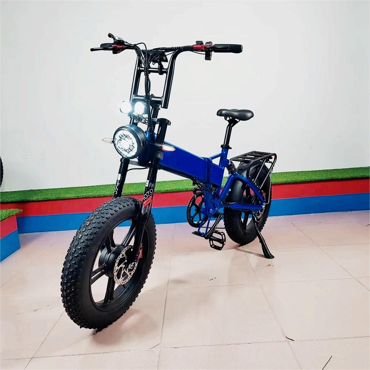 Folding Electric Bike 2000W Dual Motor 52V21Ah Hydraulic Brake Full Suspension Fat Tire 70kmh 20"x4.0 Folded Electric City Bike