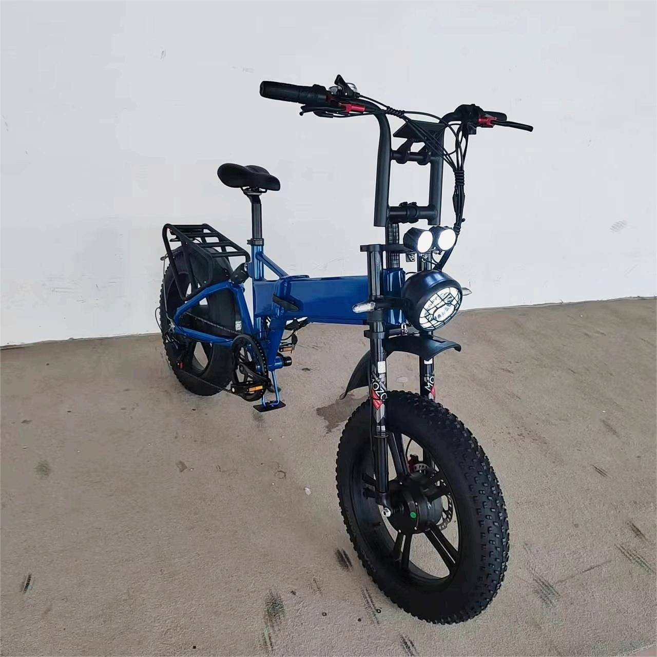 Folding Electric Bike 2000W Dual Motor 52V21Ah Hydraulic Brake Full Suspension Fat Tire 70kmh 20"x4.0 Folded Electric City Bike