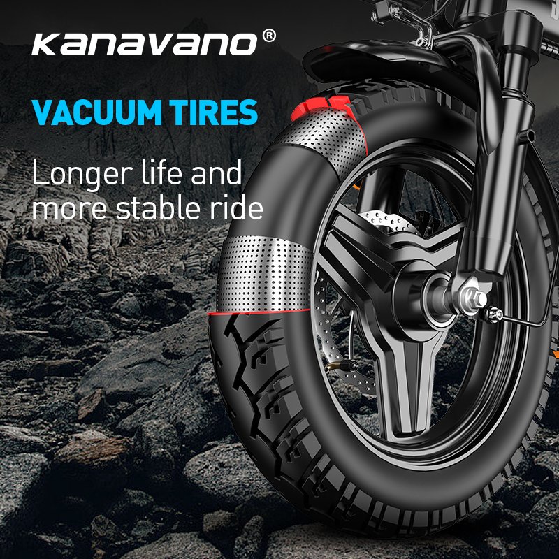 Kanavano 14 inch vacuum tire portable folding ebike 400W Full plate motor electric bicycle 48v electric city bike