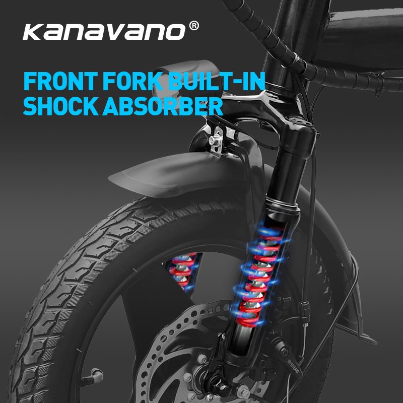 Kanavano 14 inch vacuum tire portable folding ebike 400W Full plate motor electric bicycle 48v electric city bike