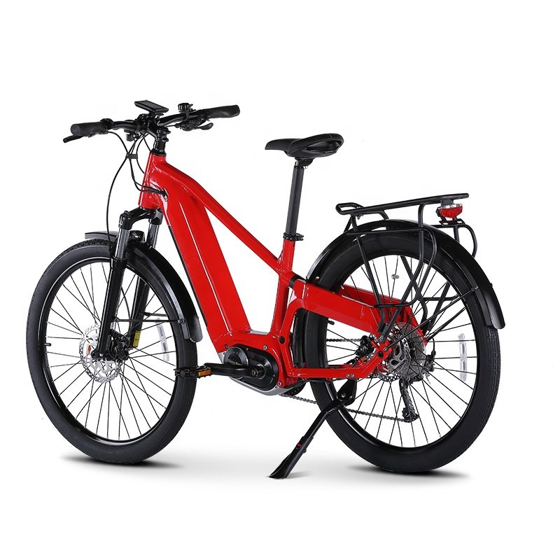 26inch Electric City Bike with Central Motor 7 Speed Gear Aluminium Suspension Front Fork LCD Display Electric Bicycle