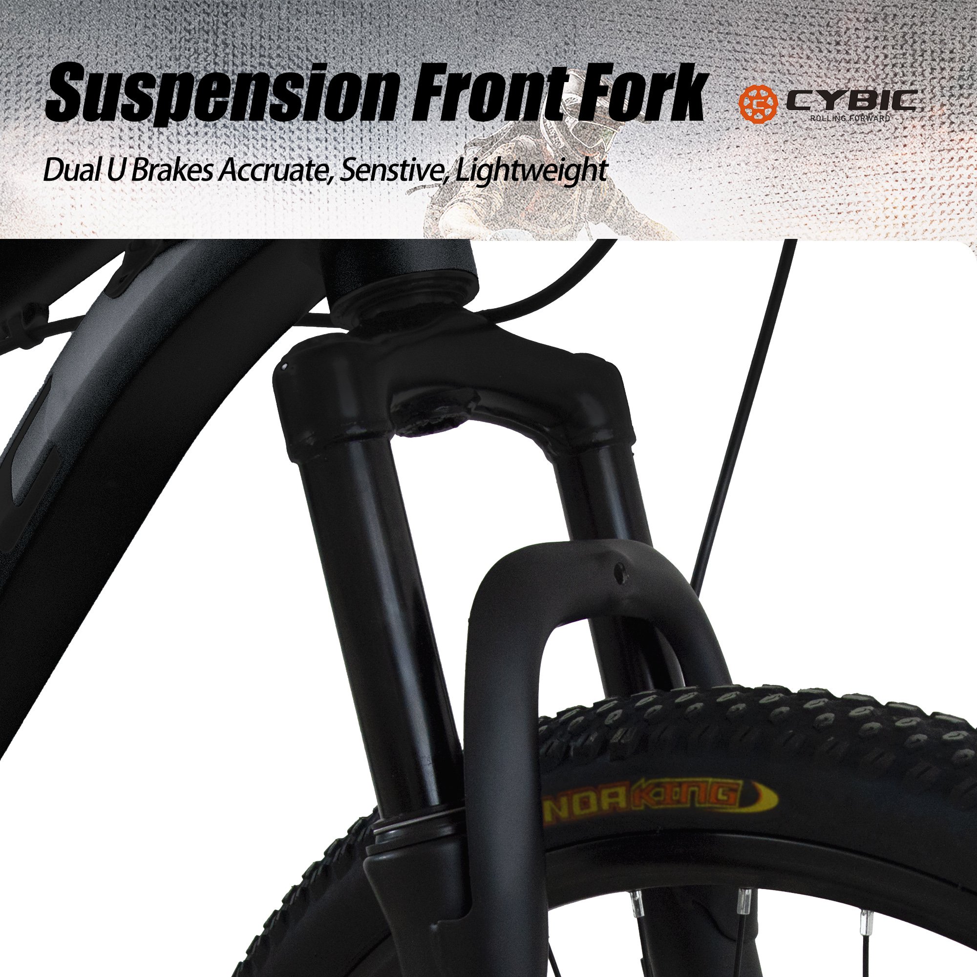 24 inch 21-Speed Disc Front Suspension Youth/Adult Men Women City Snow Bicycles black and blue color Mountain Bike