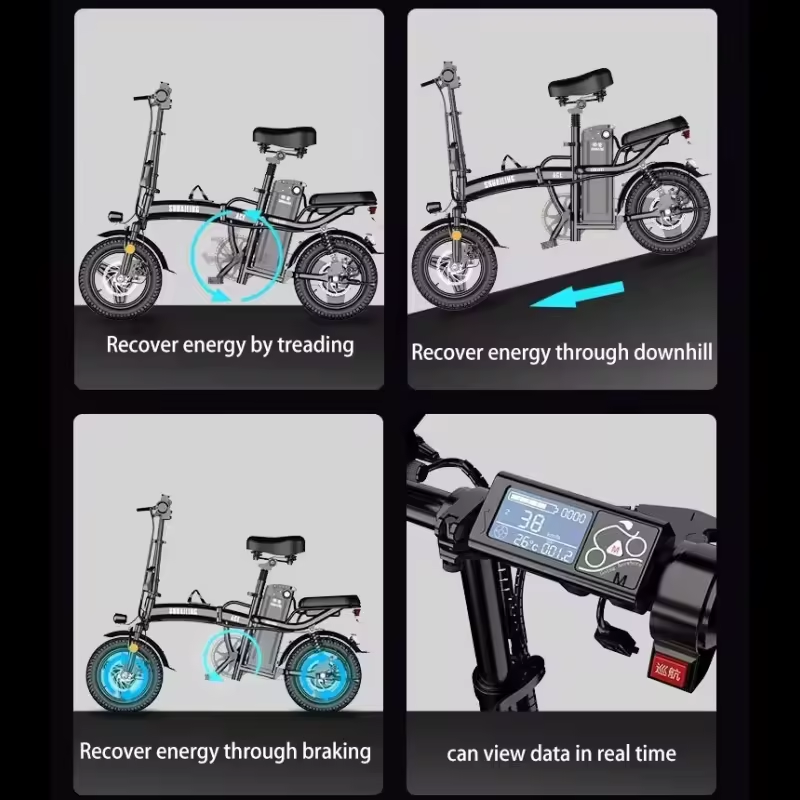 Mini folding electric Bike 400W 48V 14-inch electric City Bike Folding electric bike Cheap adult battery-powered scooters