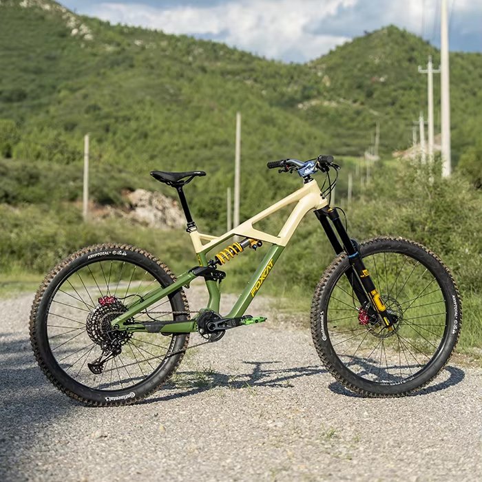 2024 FOXCAT 27.5 inch full suspension mountain bike lightweight aluminium alloy mtb frame downhill MTB soft-tail bike OEM