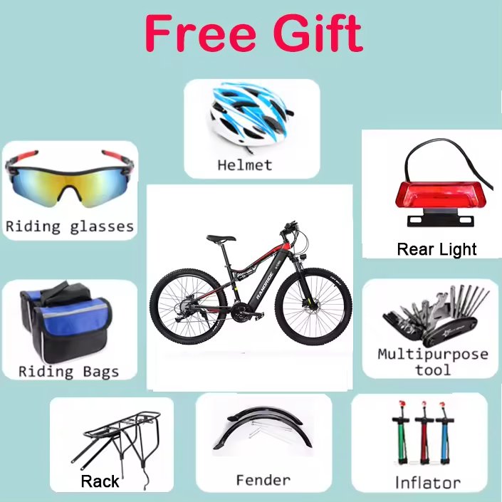 YG90 Electric Mountain Bike 1000W Hidden Lithium Battery Full Suspension Transmission Electric Bike