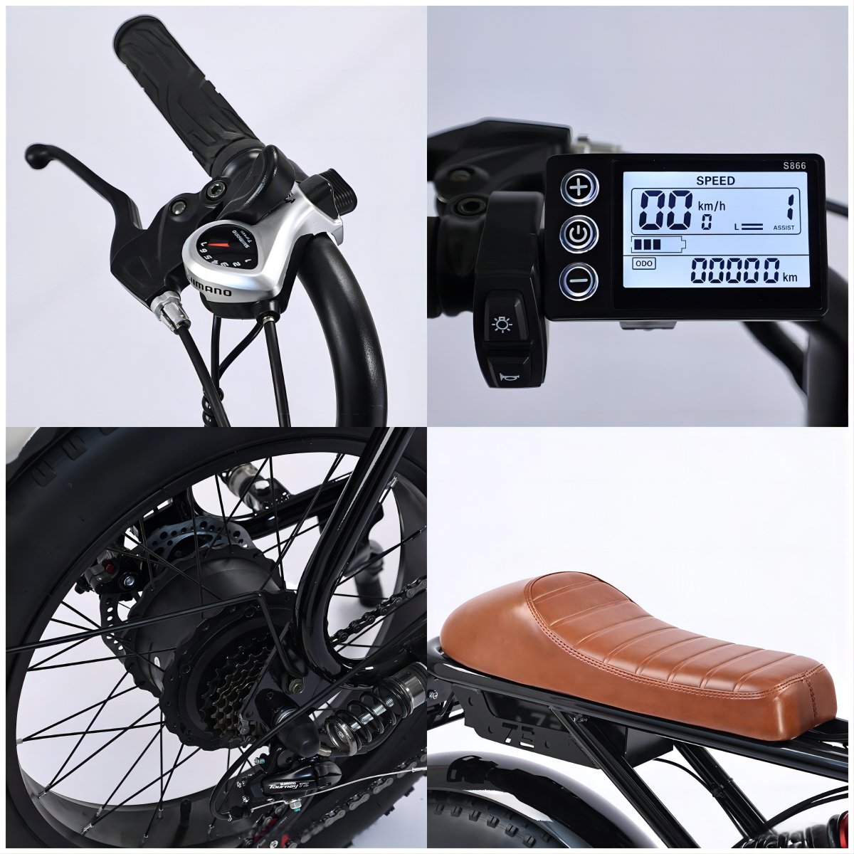 Electric bike fat tire e-bike Ebike electric bicycle mountain bike full suspension motorcycle electric scooter fatbike