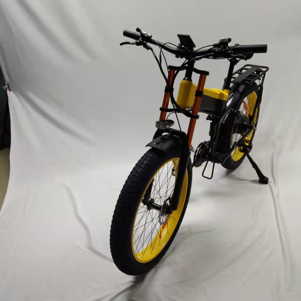 Electric city bike long fork 1000W/48V bafang 17.5 ah lithium battery 26" wheel fat tire alloy aluminum frame folding bike
